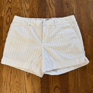 Banana Republic 4" Inseam White Eyelet Shorts, Size 4
